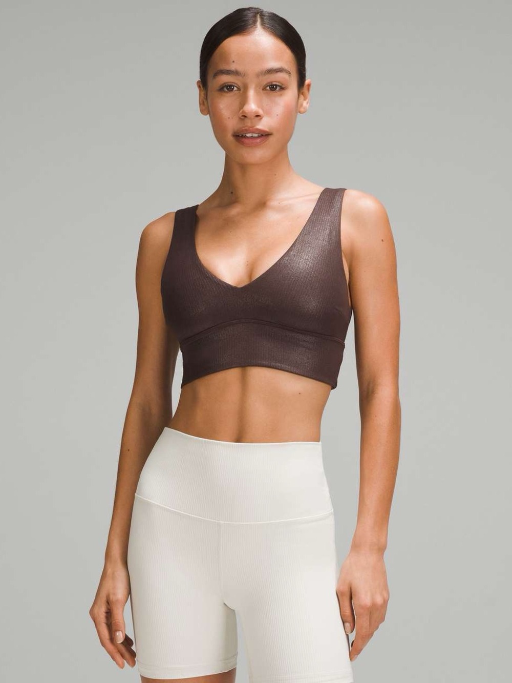 Lululemon Align Ribbed V-Neck Bra Size 4 Shine